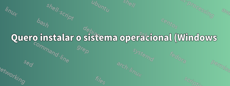 Quero instalar o sistema operacional (Windows) em um novo SSD usando "Recuperação" -> "Redefinir este PC"