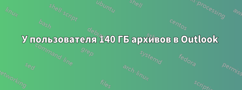 У пользователя 140 ГБ архивов в Outlook