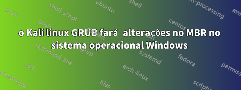o Kali linux GRUB fará alterações no MBR no sistema operacional Windows