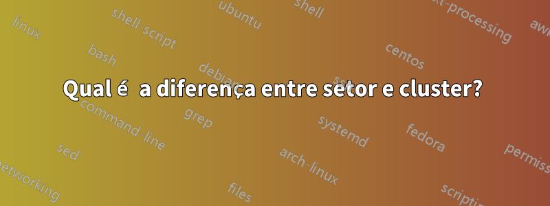 Qual é a diferença entre setor e cluster?
