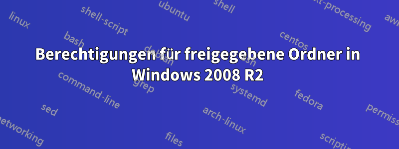 Berechtigungen für freigegebene Ordner in Windows 2008 R2