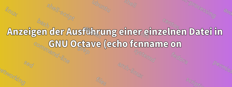 Anzeigen der Ausführung einer einzelnen Datei in GNU Octave (echo fcnname on)