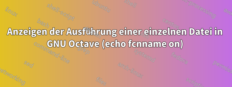 Anzeigen der Ausführung einer einzelnen Datei in GNU Octave (echo fcnname on)