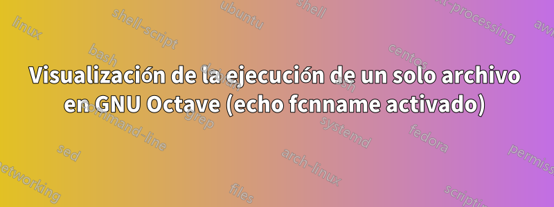Visualización de la ejecución de un solo archivo en GNU Octave (echo fcnname activado)