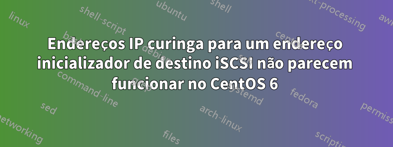 Endereços IP curinga para um endereço inicializador de destino iSCSI não parecem funcionar no CentOS 6