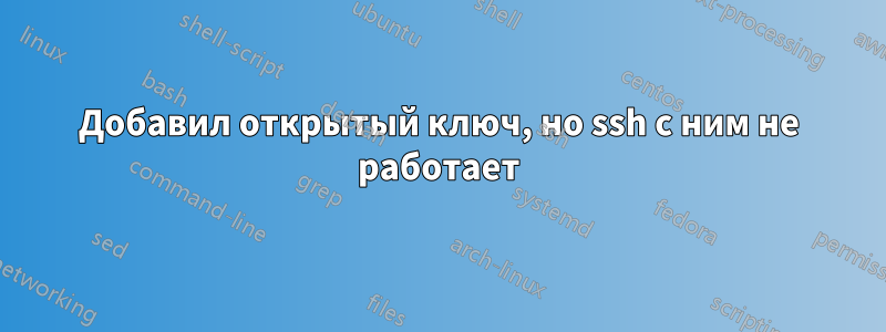 Добавил открытый ключ, но ssh с ним не работает