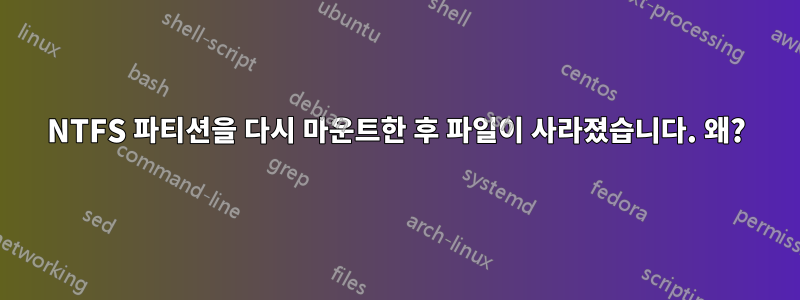 NTFS 파티션을 다시 마운트한 후 파일이 사라졌습니다. 왜?