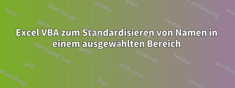 Excel VBA zum Standardisieren von Namen in einem ausgewählten Bereich