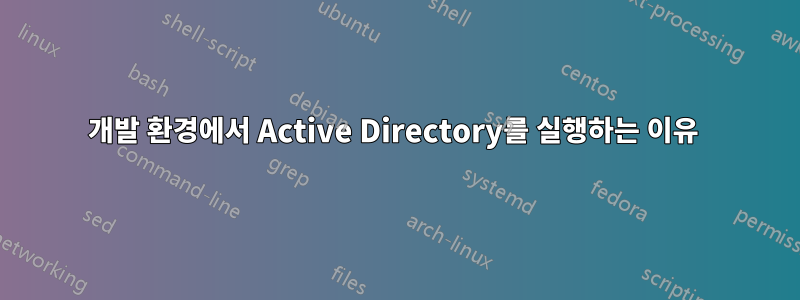 개발 환경에서 Active Directory를 실행하는 이유 