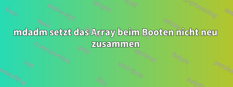 mdadm setzt das Array beim Booten nicht neu zusammen