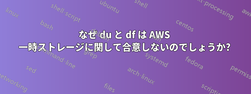 なぜ du と df は AWS 一時ストレージに関して合意しないのでしょうか?