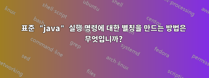표준 "java" 실행 명령에 대한 별칭을 만드는 방법은 무엇입니까?