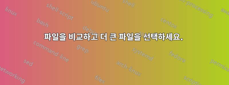 파일을 비교하고 더 큰 파일을 선택하세요.