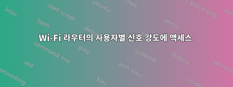 Wi-Fi 라우터의 사용자별 신호 강도에 액세스
