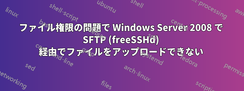 ファイル権限の問題で Windows Server 2008 で SFTP (freeSSHd) 経由でファイルをアップロードできない