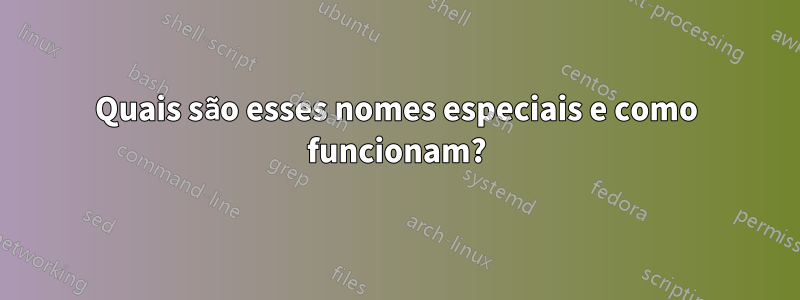 Quais são esses nomes especiais e como funcionam?