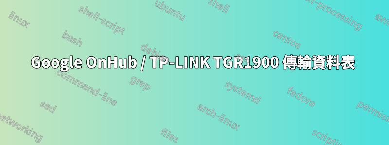Google OnHub / TP-LINK TGR1900 傳輸資料表