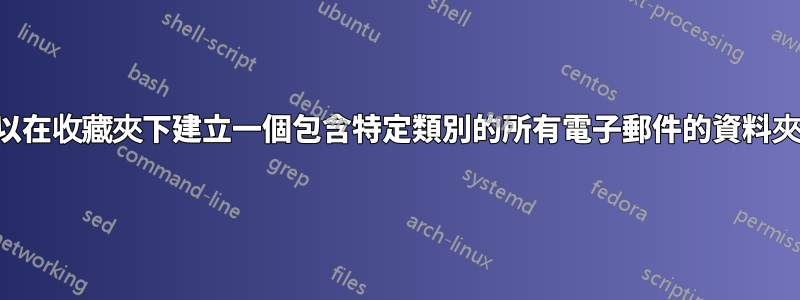 我可以在收藏夾下建立一個包含特定類別的所有電子郵件的資料夾嗎？