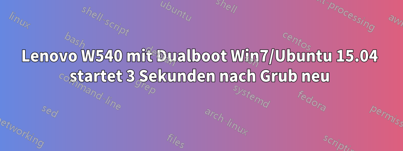 Lenovo W540 mit Dualboot Win7/Ubuntu 15.04 startet 3 Sekunden nach Grub neu