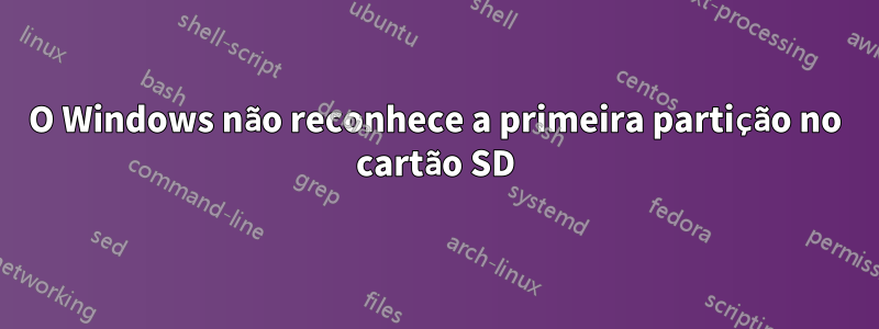 O Windows não reconhece a primeira partição no cartão SD