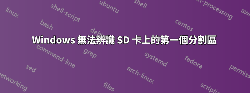 Windows 無法辨識 SD 卡上的第一個分割區