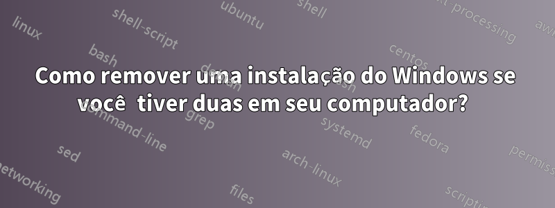 Como remover uma instalação do Windows se você tiver duas em seu computador? 
