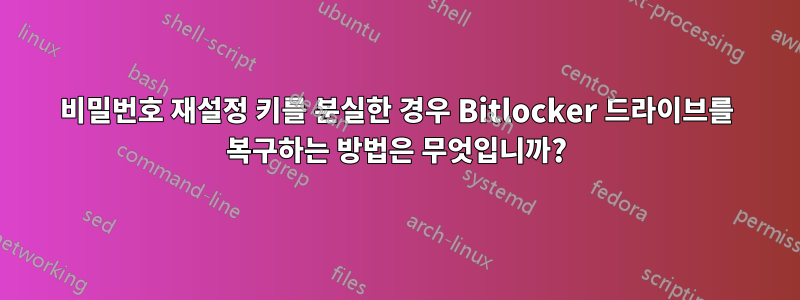 비밀번호 재설정 키를 분실한 경우 Bitlocker 드라이브를 복구하는 방법은 무엇입니까?