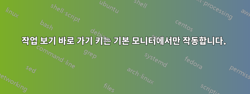작업 보기 바로 가기 키는 기본 모니터에서만 작동합니다.