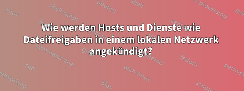 Wie werden Hosts und Dienste wie Dateifreigaben in einem lokalen Netzwerk angekündigt?