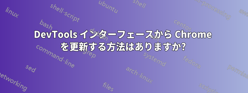 DevTools インターフェースから Chrome を更新する方法はありますか?