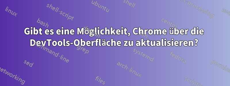 Gibt es eine Möglichkeit, Chrome über die DevTools-Oberfläche zu aktualisieren?