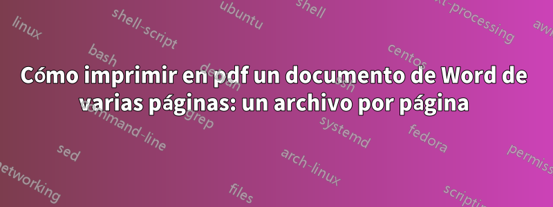 Cómo imprimir en pdf un documento de Word de varias páginas: un archivo por página