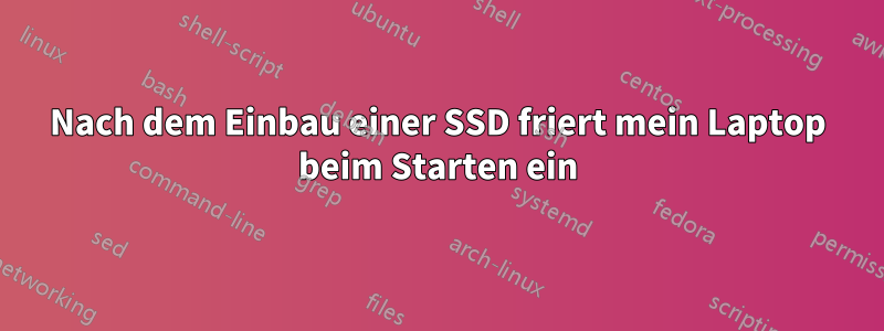 Nach dem Einbau einer SSD friert mein Laptop beim Starten ein
