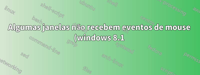 Algumas janelas não recebem eventos de mouse (windows 8.1)