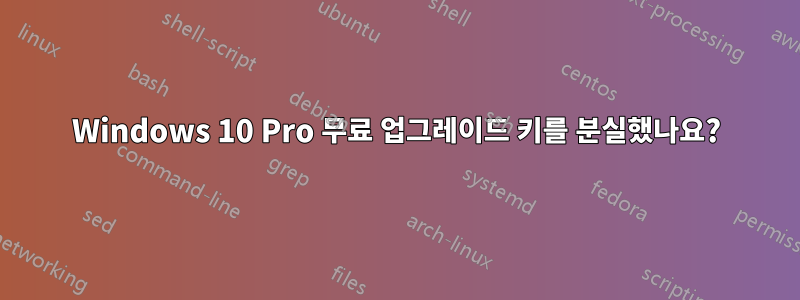 Windows 10 Pro 무료 업그레이드 키를 분실했나요?
