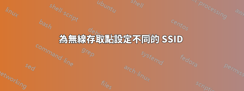 為無線存取點設定不同的 SSID