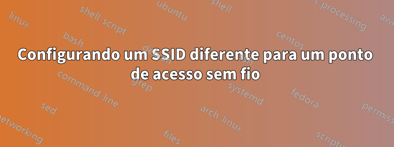 Configurando um SSID diferente para um ponto de acesso sem fio