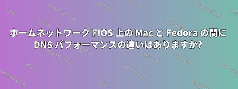 ホームネットワーク FIOS 上の Mac と Fedora の間に DNS パフォーマンスの違いはありますか?