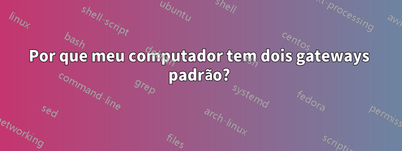 Por que meu computador tem dois gateways padrão?