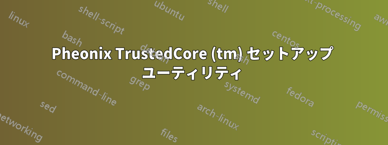 Pheonix TrustedCore (tm) セットアップ ユーティリティ