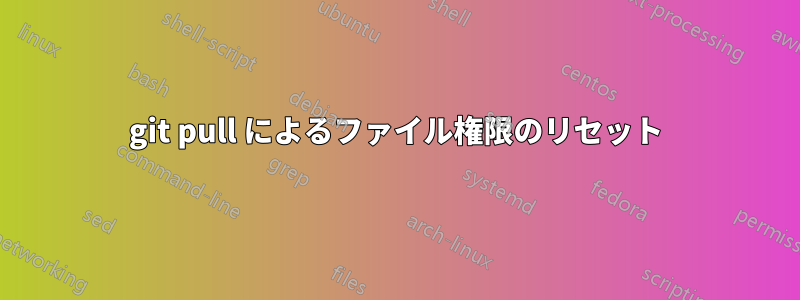 git pull によるファイル権限のリセット