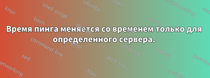 Время пинга меняется со временем только для определенного сервера.