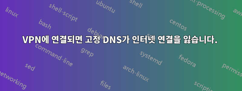 VPN에 연결되면 고정 DNS가 인터넷 연결을 잃습니다.