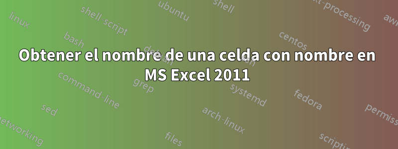 Obtener el nombre de una celda con nombre en MS Excel 2011