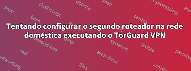 Tentando configurar o segundo roteador na rede doméstica executando o TorGuard VPN