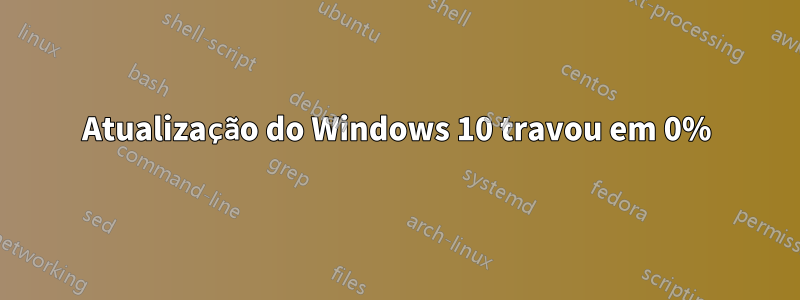 Atualização do Windows 10 travou em 0%