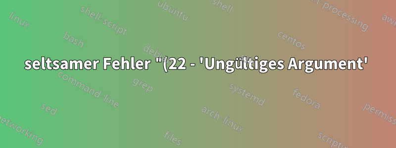 seltsamer Fehler "(22 - 'Ungültiges Argument')" bei Verwendung mit IPv4