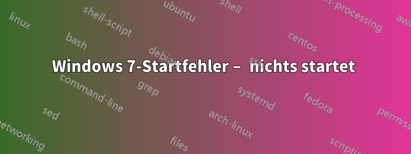 Windows 7-Startfehler – nichts startet