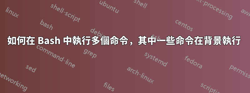 如何在 Bash 中執行多個命令，其中一些命令在背景執行