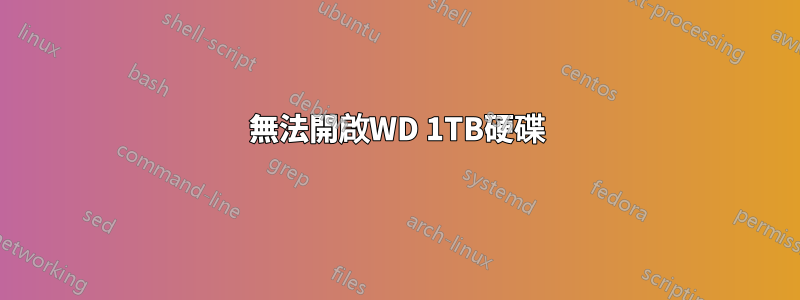 無法開啟WD 1TB硬碟